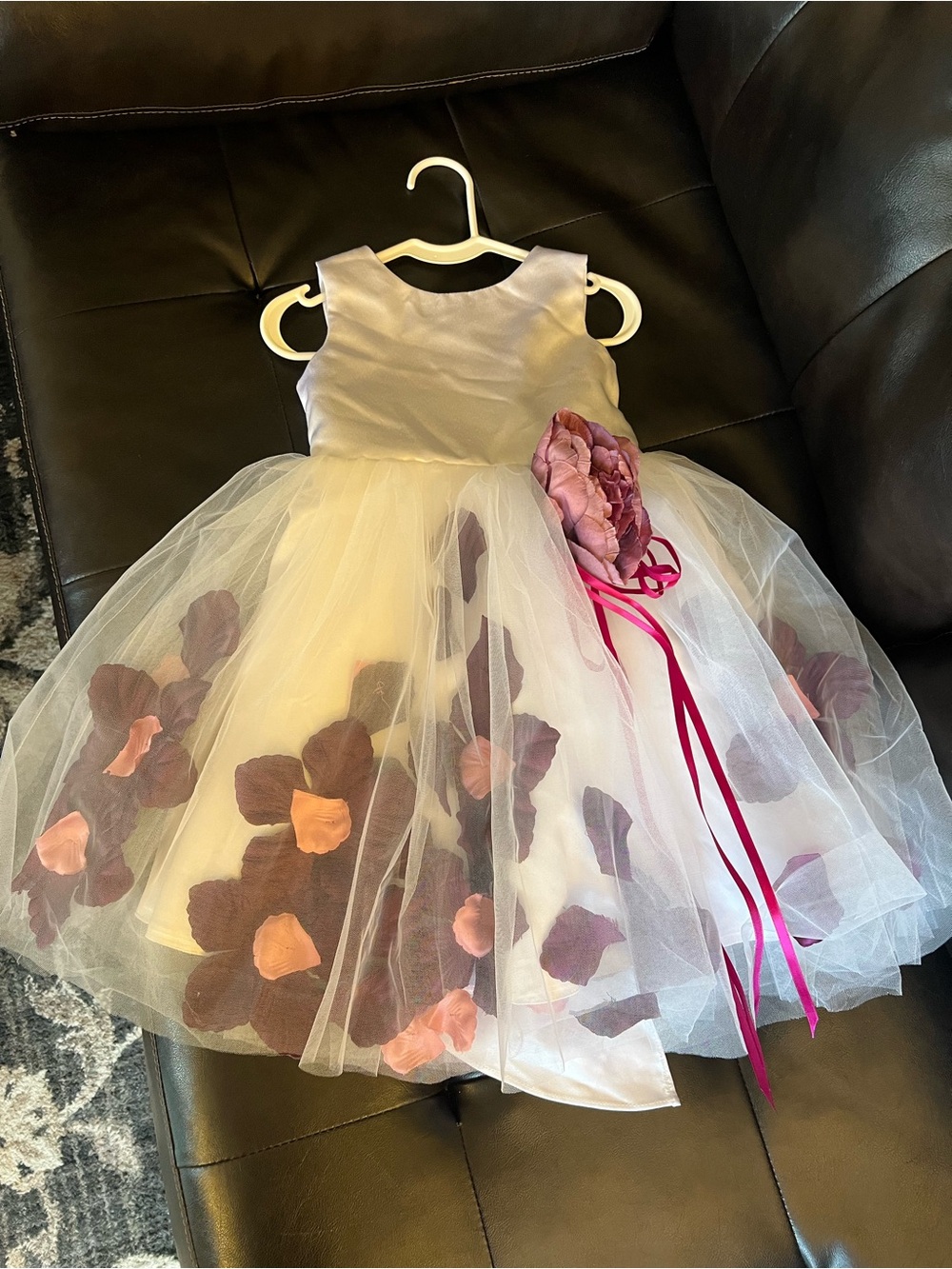 Ivory and Mauve Flower girl Dress for Kids